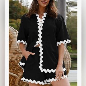 Two piece beachwear/loungewear- M